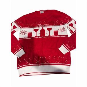 Kahlua Women's Holiday Sweater Red White Nordic Christmas One Size